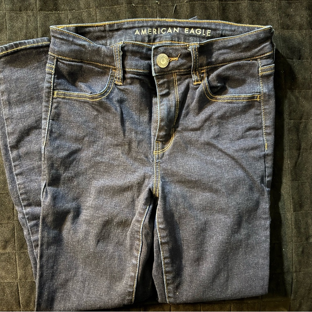 American Eagle Outfitters High Rise Dark Blue Jeans